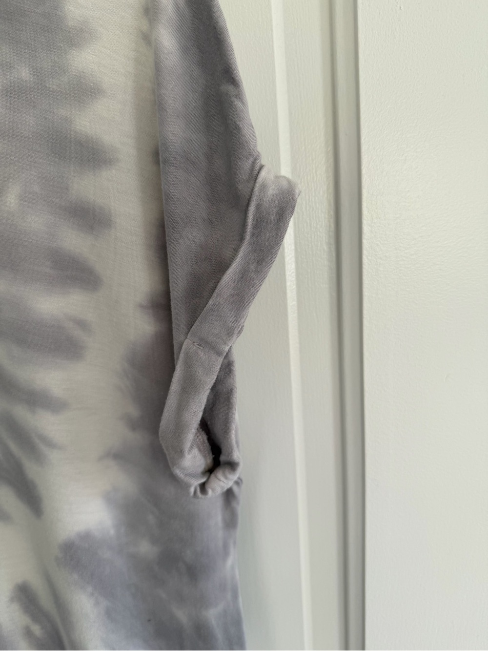 Cable & Gauge Gray White Tie Dye Maxi Dress L Soft Stretch V Neck Casual - Picture 6 of 6